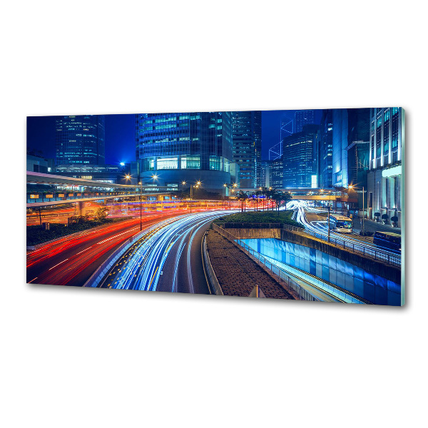 Salpicadero de cocina Hong Kong de noche