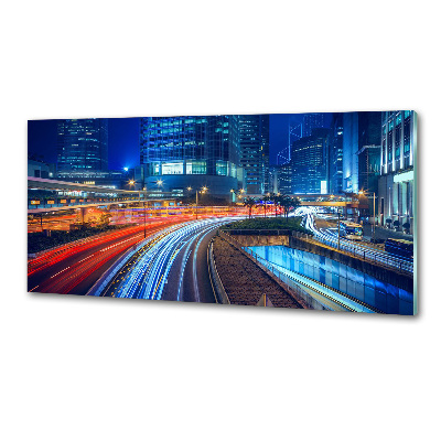 Salpicadero de cocina Hong Kong de noche