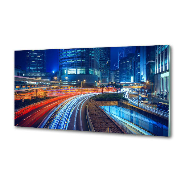 Salpicadero de cocina Hong Kong de noche