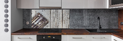 Salpicadero de cocina Cubiertos sobre tablas