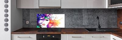 Panel de pared de cocina Retrato de una mujer