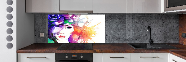 Panel de pared de cocina Retrato de una mujer