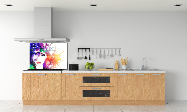 Panel de pared de cocina Retrato de una mujer