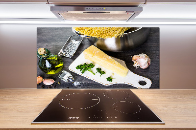 Panel de pared de cocina Pasta con ajo