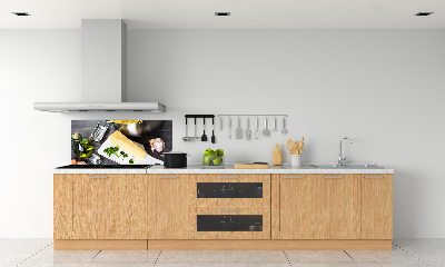 Panel de pared de cocina Pasta con ajo