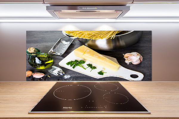 Panel de pared de cocina Pasta con ajo