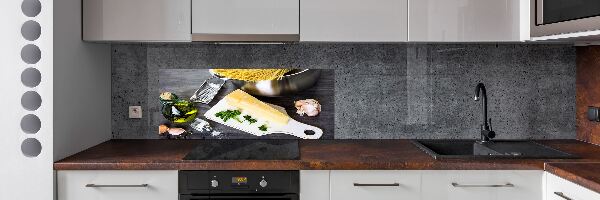 Panel de pared de cocina Pasta con ajo