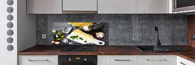 Panel de pared de cocina Pasta con ajo