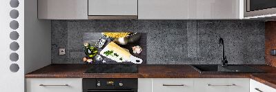 Panel de pared de cocina Pasta con ajo