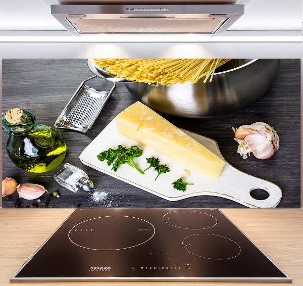 Panel de pared de cocina Pasta con ajo