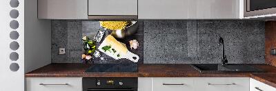 Panel de pared de cocina Pasta con ajo