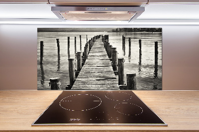 Panel de pared de cocina Muelle de madera