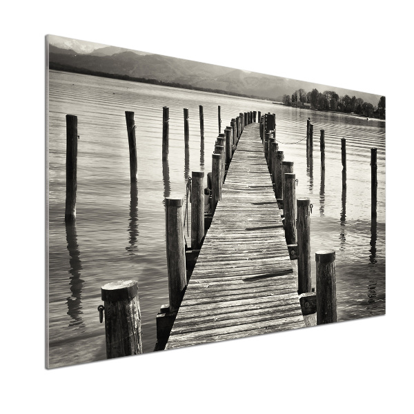 Panel de pared de cocina Muelle de madera