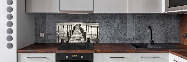 Panel de pared de cocina Muelle de madera