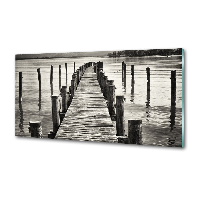 Panel de pared de cocina Muelle de madera