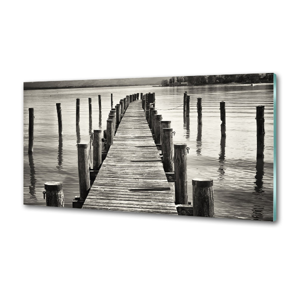 Panel de pared de cocina Muelle de madera