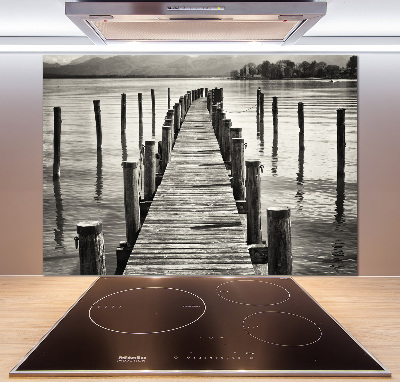 Panel de pared de cocina Muelle de madera