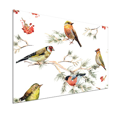 Salpicadero de cocina Aves y plantas del bosque