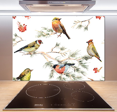 Salpicadero de cocina Aves y plantas del bosque