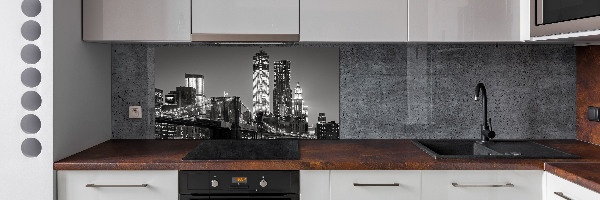 Panel de pared de cocina Manhattan de noche