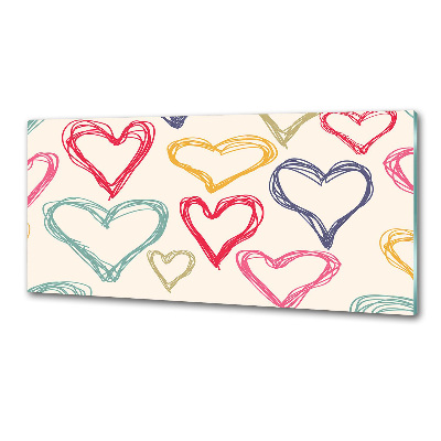 Salpicadero de cocina Corazones de colores