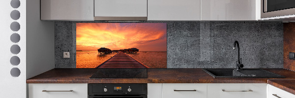 Salpicadero de cocina Bungalows en Maldivas