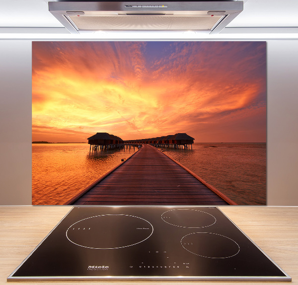 Salpicadero de cocina Bungalows en Maldivas