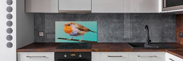 Panel de pared de cocina pájaro petirrojo