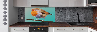 Panel de pared de cocina pájaro petirrojo