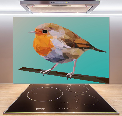 Panel de pared de cocina pájaro petirrojo