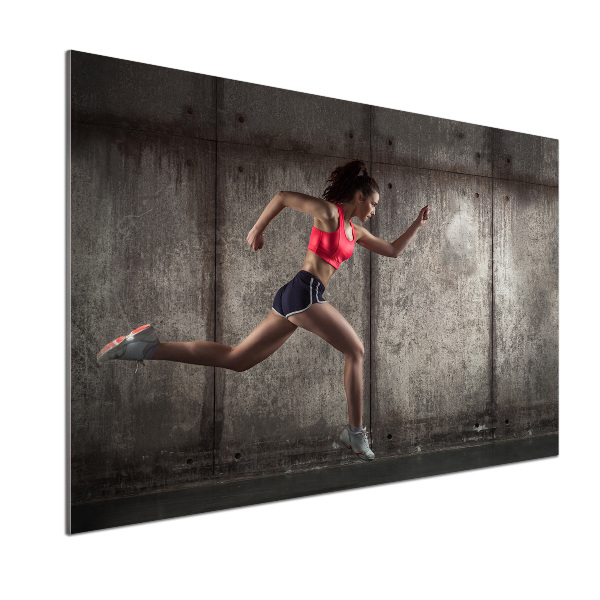 Salpicadero para cocina Mujer corriendo