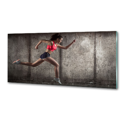 Salpicadero para cocina Mujer corriendo