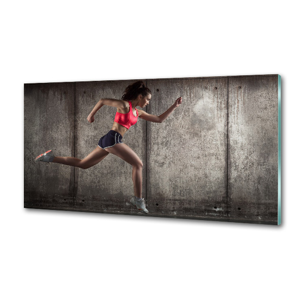 Salpicadero para cocina Mujer corriendo