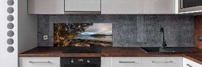 Panel antisalpicaduras Un árbol junto al río