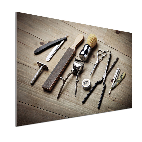 Panel antisalpicaduras Peluquería masculina