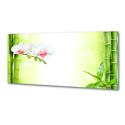 Panel de pared de cocina Orquídea y bambú