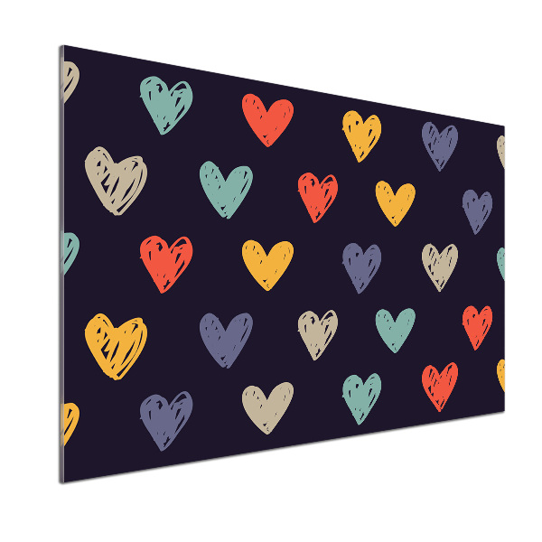 Salpicadero de cocina Corazones de colores