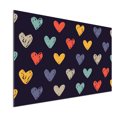 Salpicadero de cocina Corazones de colores