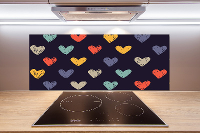 Salpicadero de cocina Corazones de colores