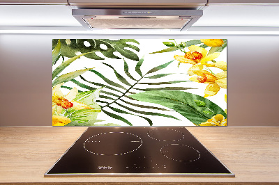 Panel para cocina flores tropicales