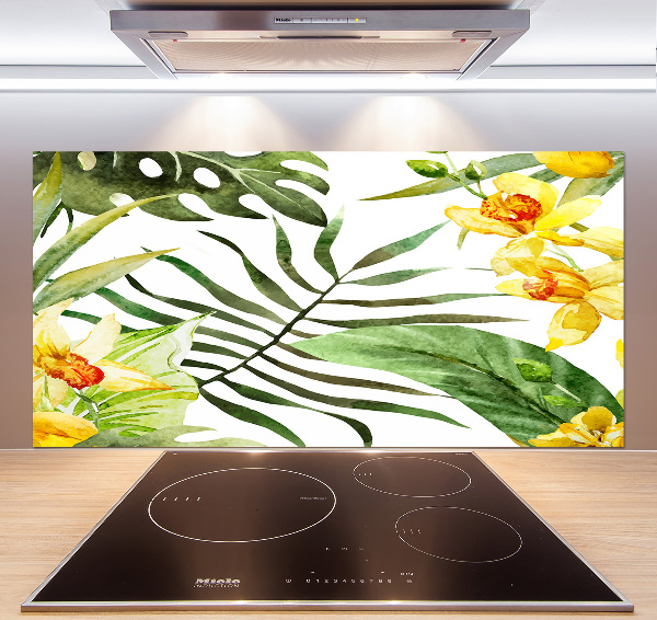 Panel para cocina flores tropicales