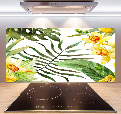 Panel para cocina flores tropicales