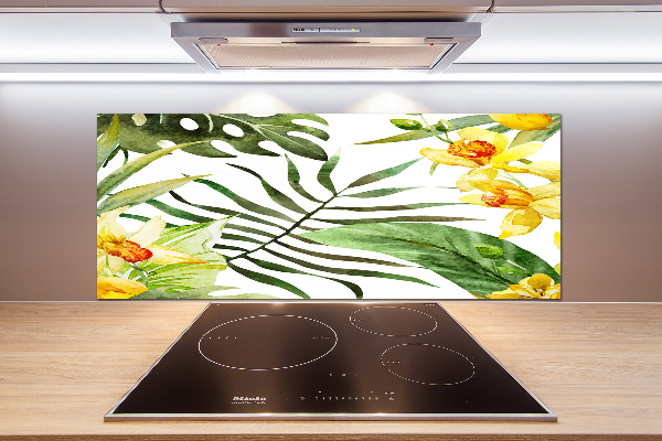 Panel para cocina flores tropicales