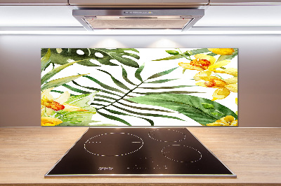 Panel para cocina flores tropicales