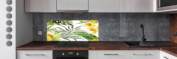 Panel para cocina flores tropicales