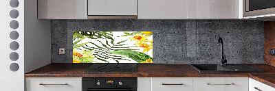 Panel para cocina flores tropicales