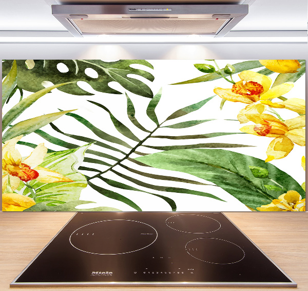Panel para cocina flores tropicales