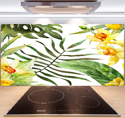 Panel para cocina flores tropicales