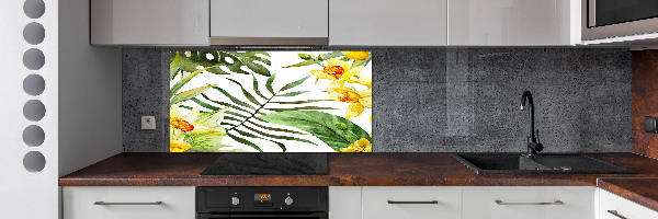 Panel para cocina flores tropicales