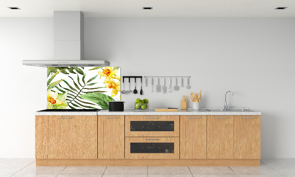 Panel para cocina flores tropicales